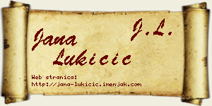 Jana Lukičić vizit kartica
